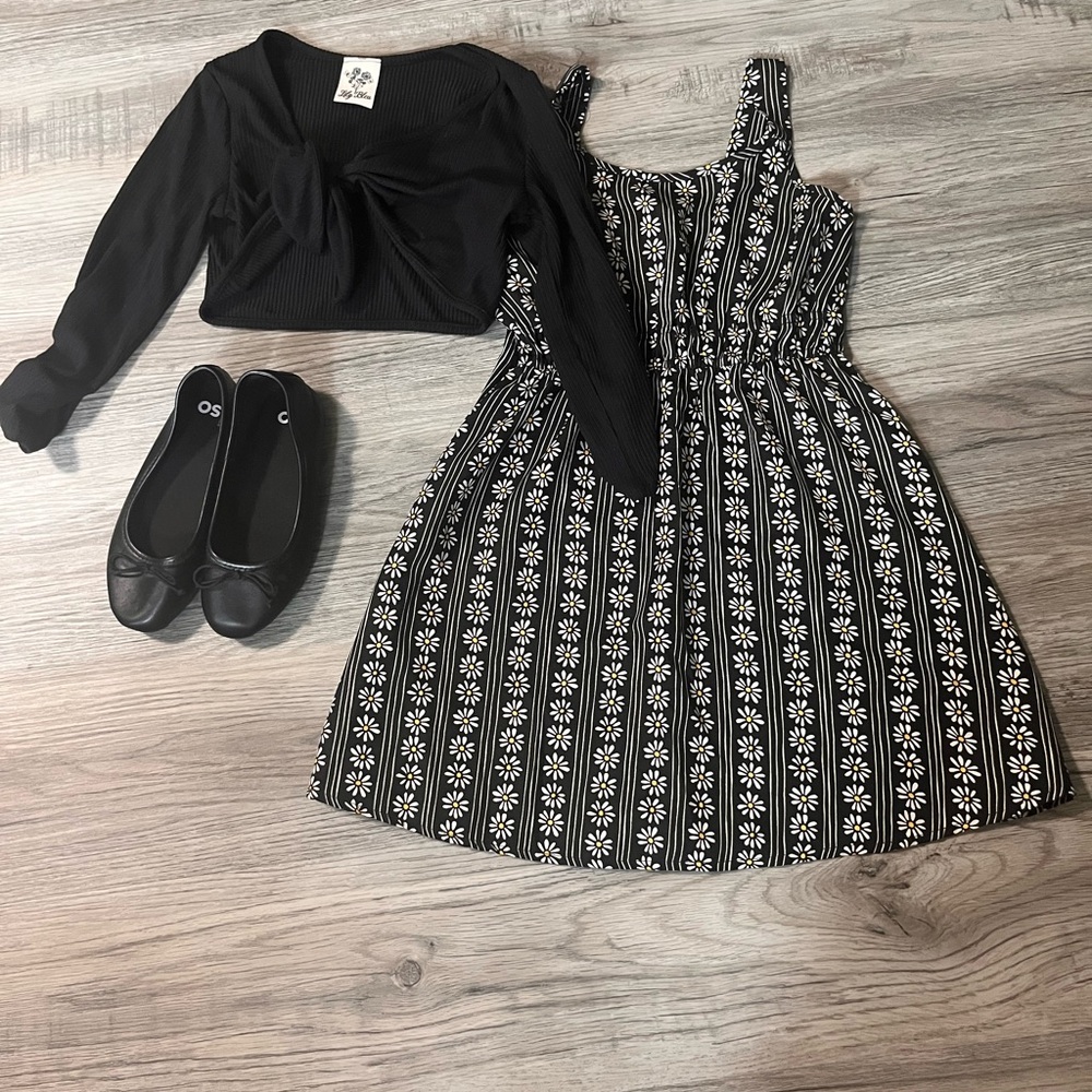 Lily Bleu Black and White Floral Dress with Bolero